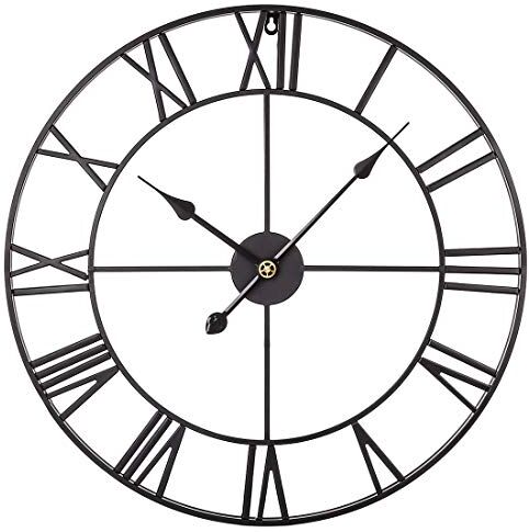 WBDZ Väckarklocka 60 cm stor väggklocka tickar inte – vintage enkel metall romerska siffror tyst väggklocka för vardagsrum dekorativ – gyllene WBDZ Väckarklocka 60 cm stor väggklocka tickar inte – vintage enkel metall romerska siffror tyst väggklocka för vardagsrum dekorativ – gyllene