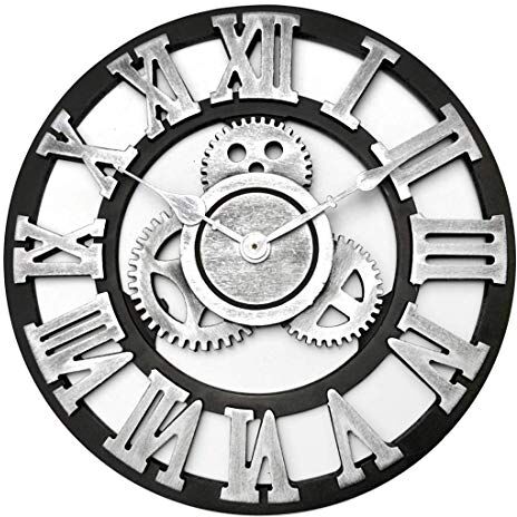 WBDZ Väckarklocka vintage väggklocka, trä runda arabiska siffror personliga väggklockor för vardagsrum, kök, sovrum, kontor, café, bar art deco 30 cm/12 tum WBDZ Väckarklocka vintage väggklocka, trä runda arabiska siffror personliga väggklockor för vardagsrum, kök, sovrum, kontor, café, bar art deco 30 cm/12 tum