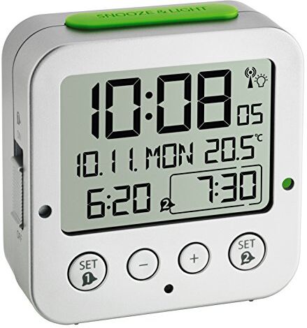 TFA Dostmann Bingo Funk-wecker digital väckarklocka med radiokontrollerad tid, plast, silver TFA Dostmann Bingo Funk-wecker digital väckarklocka med radiokontrollerad tid, plast, silver