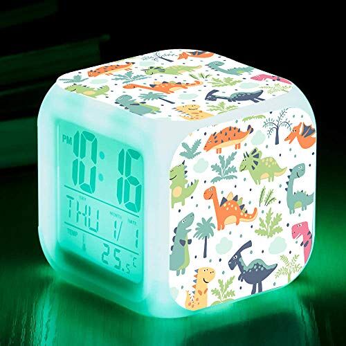 QearFun Dinosaurie digitala väckarklockor för pojkar, LED natt glödande kub LCD-klocka med ljus barn vakna på sängen klocka födelsedagspresenter för barn vuxen sovrum julklapp för pojke QearFun Dinosaurie digitala väckarklockor för pojkar, LED natt glödande kub LCD-klocka med ljus barn vakna på sängen klocka födelsedagspresenter för barn vuxen sovrum julklapp för pojke