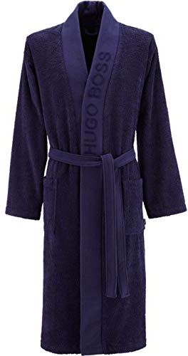 Boss Hugo  Home Kimono – enkel, bomull, marinblå, M Boss Hugo  Home Kimono – enkel, bomull, marinblå, M