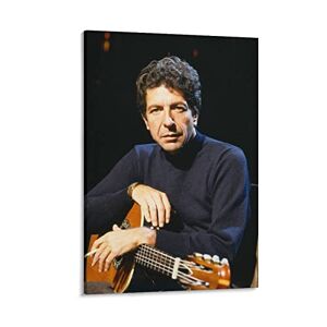 RYSKA Canvasaffischer Il romanziere Leonard Cohen e la chitarra affisch Regali Pittura su tela väggkonst dekor bildtryck modern 30 x 50 cm Senza taklist