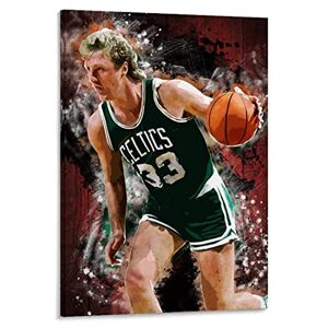 MYGGA Bild på duk Larry Bird Basketball Star Athlete Art Poster Modern Family Room Decor 40 x 60 cm Senza Cornice