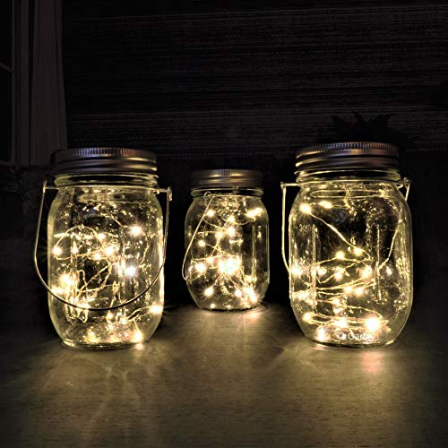Gadgy Solcellslykta Mason Jar glaslykta Fairy Lights Small   (3 stycken)   20 varmvita lysdioder   Glasslykta med LED slinga för utomhusbruk   Trädgårdslykta Gadgy Solcellslykta Mason Jar glaslykta Fairy Lights Small   (3 stycken)   20 varmvita lysdioder   Glasslykta med LED slinga för utomhusbruk   Trädgårdslykta