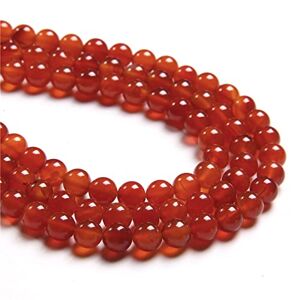 EMERZE Naturlig sten agat pärlor runda borrade naturliga agater pärlor gör-det-själv tillverkning smycken tillbehör, 6 röd agat, 6 mm cirka 60 pärlor