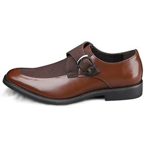 MODGE Fritidsskor herr loafers skor spetsig tå mode herr loafers svartbruna enkelskor (färg: brun, storlek: 9,5-US)