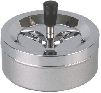 SMOKERTOOLS Stor, vacker, modern, roterande askfat, vindtät askfat, krom/silvermetall, cirka 14 cm diameter SMOKERTOOLS Stor, vacker, modern, roterande askfat, vindtät askfat, krom/silvermetall, cirka 14 cm diameter