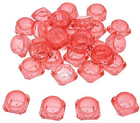 harayaa 30 st 3 g tomt plast krämglas med lock   kosmetisk behållare – röd harayaa 30 st 3 g tomt plast krämglas med lock   kosmetisk behållare – röd