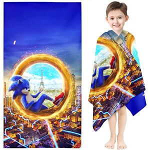 CICOOOD Sonic strandhandduk 90 x 180 cm anime sonic badhandduk strandhandduk sonic handdukar för barn tonåringar badhandduk stor 100 x 200 cm mikrofiber (90 x 180 cm, 1)