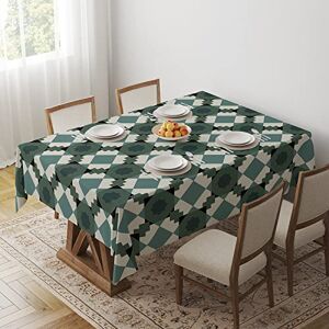 NINGHOME Bordsduk 90 x 90 cm, bordsduk rektangulär bordsduk tyg utan bomull och linne rynkor100 % polyester bordsskydd, tvättbar och återanvändbar köksbordsduk