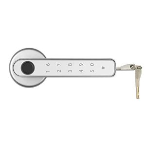 JYSWDZ Fingeravtrycksdörrlås, nyckellöst entrédörrlås med handtag, fingeravtryck, lösenord, APP-kontroll, för hem, kontor, sovrum, lägenhet, med 2 nycklar