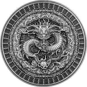 Power Coin Forbidden Dragon 1 Oz Silver Coin 5000 Francs Chad 2023 Mynt