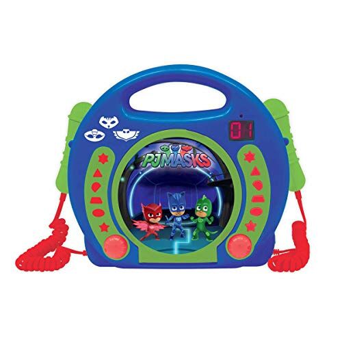Lexibook PJ Masks Catboy, CD-spelare med 2 leksaksmikrofoner, hörlursuttag, batteridriven, blå/grön, RCDK100PJM Lexibook PJ Masks Catboy, CD-spelare med 2 leksaksmikrofoner, hörlursuttag, batteridriven, blå/grön, RCDK100PJM