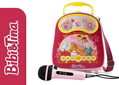 X4-Tech Bobby Joey Casey Music – Bibi & Tina Edition – barn karaoke fodral – 2 x mikrofoner, ljudeffekter, Bluetooth, USB, SD X4-Tech Bobby Joey Casey Music – Bibi & Tina Edition – barn karaoke fodral – 2 x mikrofoner, ljudeffekter, Bluetooth, USB, SD