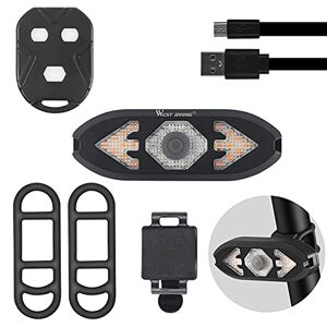 OKUGAIYA Bakre cykellampa, cykel bakljus blinker, USB uppladdningsbar trådlös fjärrkontroll bakre cykelljus, vattentät cykel baklampa, för säkerhet cykling