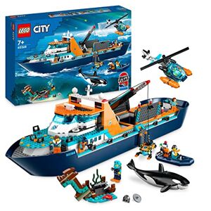 Lego 60368 City Polarutforskare och skepp Byggset med Leksaksbåt som Flyter, Leksakshelikopter, Gummibåt, Vikingaskeppvrak, 7 Minifigurer och Leksaksdjur, Presentidé för Pojkar och Flickor, från 7 år