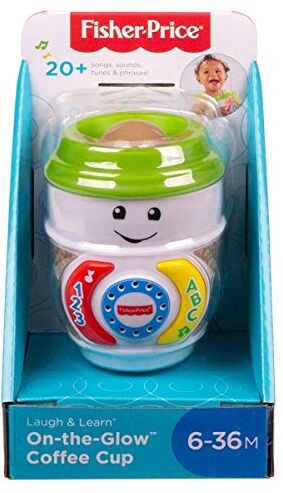 Fisher-Price FPLL-TOY15 Laugh & Learn On-The-Glow kaffekopp, interaktiv babyleksak, flerfärgad, 8,9 x 8,6 x 11,4 cm