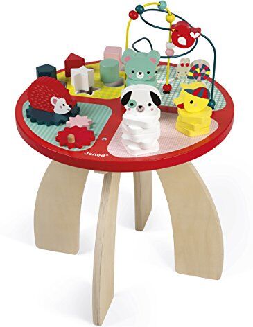 Janod Lekbord baby Forest av trä – stapla, sortera och skicklighet – babyleksak med labyrint, kugghjul, Abakus och 3 trädjur – träleksaker från 1 år, J08018 Janod Lekbord baby Forest av trä – stapla, sortera och skicklighet – babyleksak med labyrint, kugghjul, Abakus och 3 trädjur – träleksaker från 1 år, J08018