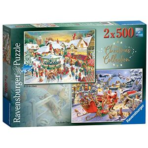 Ravensburger Samling nr 1 Market & Tomtens julmiddag 2 x 500 bitars pussel för vuxna och barn i åldern 10 år uppåt