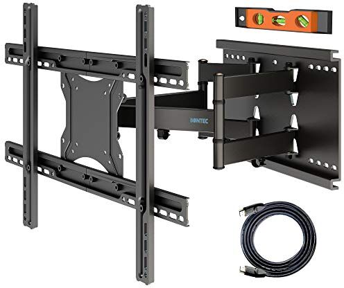 109MB BONTEC TV-väggfäste svängbar lutbar tv-hållare för 37–80 tum TV (ca 94–203 cm) böjd LCD fullrörelse – 65 kg lastkapacitet – VESA 100 x 100-600 x 400