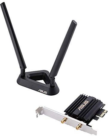 PCE-AX58BT Asus  PCIe-kort (Bluetooth 5.0 + Wi-Fi 6 AX3000 Dual-Band, 2 st. externa antenner med stativfot, DFS)