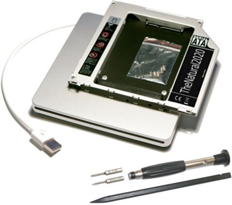 CaddyUSB1 HDD/SSD SATA III-caddy för Apple MacBook (Pro) ersätter SuperDrive + inkapslings-USB fodral för SuperDrive 9,5 mm (SATA SATA) TheNatural2020 CaddyUSB1 HDD/SSD SATA III-caddy för Apple MacBook (Pro) ersätter SuperDrive + inkapslings-USB fodral för SuperDrive 9,5 mm (SATA SATA) TheNatural2020