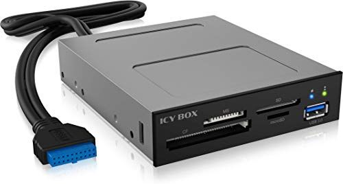 60771 ICY BOX USB-frontpanel med kortläsare, intern, installation i 3,5 tums fack (Floppy), USB 3.0, SD, microSD, CF, MS, plast, svart, 60771 ICY BOX USB-frontpanel med kortläsare, intern, installation i 3,5 tums fack (Floppy), USB 3.0, SD, microSD, CF, MS, plast, svart,