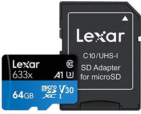 LSDMI64GBBEU633A Lexar Högprestanda 633x 64 GB MicroSDXC UHS-I-kort med SD-adapter LSDMI64GBBEU633A Lexar Högprestanda 633x 64 GB MicroSDXC UHS-I-kort med SD-adapter
