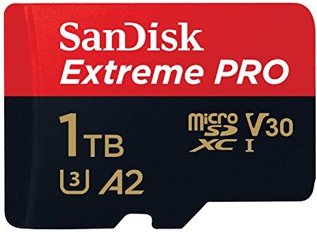 00183572 SanDisk Extreme Pro 1 TB microSDXC minneskort SD-adapter med A2 App Performance Rescue Pro Deluxe 170MB/s klass 10, UHS-I, U3, V30