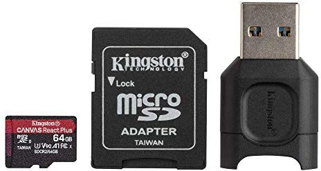 MLPMR2/64GB Kingston MLPMR2/64 GB microSD kort (64 GB microSDXC React Plus SDCR2 med SD-adapter MLPM-kortläsare) MLPMR2/64GB Kingston MLPMR2/64 GB microSD kort (64 GB microSDXC React Plus SDCR2 med SD-adapter MLPM-kortläsare)