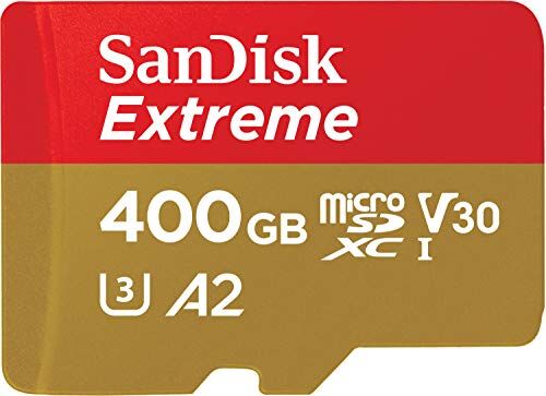 SDSQXA1-400G-GN6MA SanDisk  Extrem microSDXC Minneskort med SD-adapter, 400 GB, Guld/Röd SDSQXA1-400G-GN6MA SanDisk  Extrem microSDXC Minneskort med SD-adapter, 400 GB, Guld/Röd
