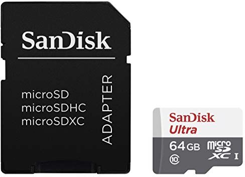 SDSQUNS-064G-GN3MA SanDisk Ultra 64 GB Android microSDXC minneskort SD-adapter upp till 80 MB/sek, klass 10, , grå, vit