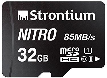 SRN32GTFU1QA Strontium Nitro 32GB Micro SDHC Memory Card 85MB/s UHS-I U1 klass 10 w/adapter High Speed For smartphones surfplattor Drones Action Cams () SRN32GTFU1QA Strontium Nitro 32GB Micro SDHC Memory Card 85MB/s UHS-I U1 klass 10 w/adapter High Speed For smartphones surfplattor Drones Action Cams ()