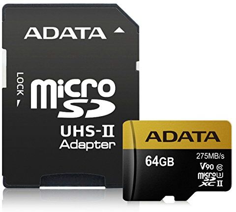 AUSDX64GUII3CL10-CA1 SD microSD-kort 64 GB ADATA SDXC (UHS-II klass 10) m. Ada AUSDX64GUII3CL10-CA1 SD microSD-kort 64 GB ADATA SDXC (UHS-II klass 10) m. Ada