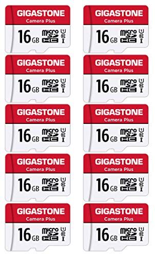 Micro SD Card U1 Gigastone 16 GB 10-pack Micro SD-kort, kamera plus 90 MB/s, Full HD video, U1 C10 klass 10 Micro SDHC UHS-I minneskort, med MicroSD till SD-adapter Micro SD Card U1 Gigastone 16 GB 10-pack Micro SD-kort, kamera plus 90 MB/s, Full HD video, U1 C10 klass 10 Micro SDHC UHS-I minneskort, med MicroSD till SD-adapter