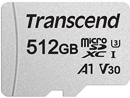 TS512GUSD300S-A Transcend 512GB microSD UHS-I U3 A1 w/adapter TS512GUSD300S-A Transcend 512GB microSD UHS-I U3 A1 w/adapter