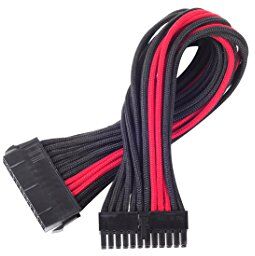 40129 SilverStone SST-PP07-MBBR – Nätaggregat förlängningskabel 30 cm moderkort 24 pin till 24 pin, svart/röd 40129 SilverStone SST-PP07-MBBR – Nätaggregat förlängningskabel 30 cm moderkort 24 pin till 24 pin, svart/röd