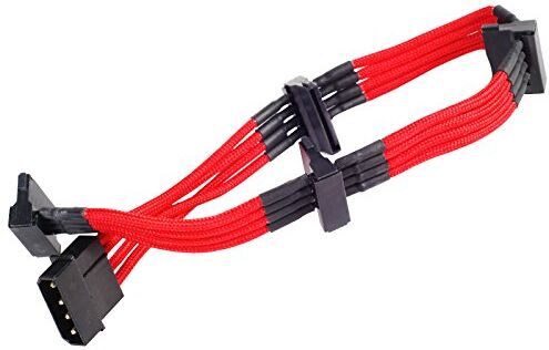 40098 SilverStone SST-PP07-BTSR – Nätaggregat förlängningskabel 30 cm molex till 4 x SATA, röd 40098 SilverStone SST-PP07-BTSR – Nätaggregat förlängningskabel 30 cm molex till 4 x SATA, röd
