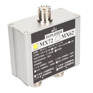Bewinner MX72 HAM Antennkombinator, Högpresterande VHF UHF-duplexer för Inomhusbruk, Superisolering, Låg Förlust