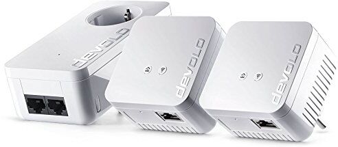 9624 Devolo  dLAN 550 Wifi Nätverk Kit 500 Mbit, Powerline + WLAN, 1 x LAN, Paket med 3