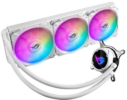 90RC0072-M0UAY0 ASUS ROG Strix LC 360 RGB adresserbar RGB-radiatorfläkt (3 x 120 mm fläkt, AIO vattenkylning, Aura Sync RGB, med RGB-fläkt), vit