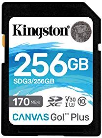 SDG3/256GB Kingston SDG3/256 GB SD minneskort (256 GB SDXC Canvas Go Plus 170R C10 UHS-I U3 V30) SDG3/256GB Kingston SDG3/256 GB SD minneskort (256 GB SDXC Canvas Go Plus 170R C10 UHS-I U3 V30)