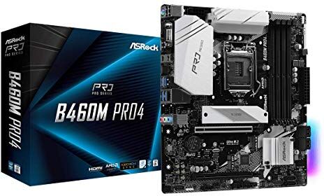 B460M PRO4 ASRock  stöder 10:e generationens Intel CoreTM-processorer (bas 1 200) B460M PRO4 ASRock  stöder 10:e generationens Intel CoreTM-processorer (bas 1 200)