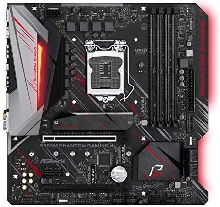 B365M PHANTOM GAMING 4 ASRock  LGA1151/Intel B365/DDR4/Quad Crossfirex/SATA 3/USB 3.1/m 2/A/GbE/microATX moderkort B365M PHANTOM GAMING 4 ASRock  LGA1151/Intel B365/DDR4/Quad Crossfirex/SATA 3/USB 3.1/m 2/A/GbE/microATX moderkort