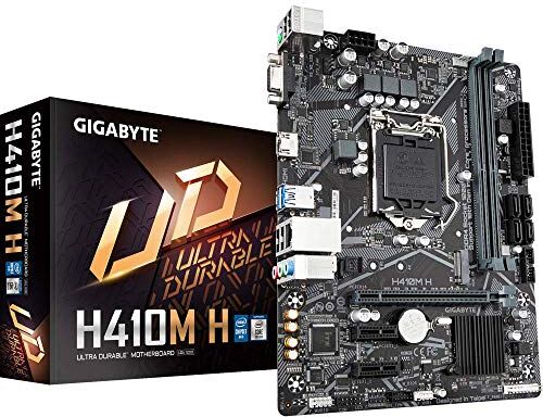 H410M H Gigabyte Intel  Moderkort, mATX, DDR4, 22.6 x 17.4 x 42.5 cm, Svart H410M H Gigabyte Intel  Moderkort, mATX, DDR4, 22.6 x 17.4 x 42.5 cm, Svart