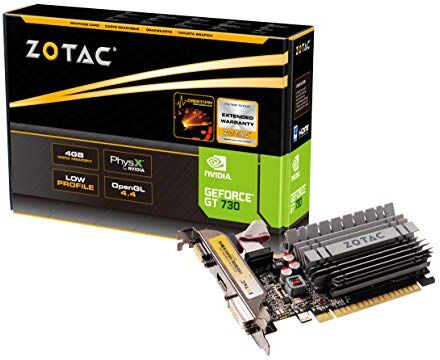 ZT-71115-20L Zotac FBA_ GeForce GT 730 Zone grafikkort (NVIDIA GT 730, 4GB DDR3, 64bit, Base-Takt 902 MHz, 1,6 GHz, DVI, HDMI, VGA, passiv kyld) ZT-71115-20L Zotac FBA_ GeForce GT 730 Zone grafikkort (NVIDIA GT 730, 4GB DDR3, 64bit, Base-Takt 902 MHz, 1,6 GHz, DVI, HDMI, VGA, passiv kyld)