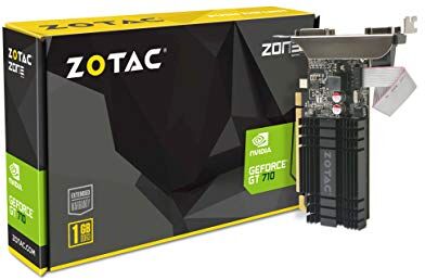 ZT-71301-20L Zotac GeForce GT 710 Zone grafikkort (NVIDIA GT 710, 1 GB DDR3, 64 bit, bas-klocka 954 MHz, 1,6 GHz, DVI-D, HDMI, VGA, passiv kyld) ZT-71301-20L Zotac GeForce GT 710 Zone grafikkort (NVIDIA GT 710, 1 GB DDR3, 64 bit, bas-klocka 954 MHz, 1,6 GHz, DVI-D, HDMI, VGA, passiv kyld)