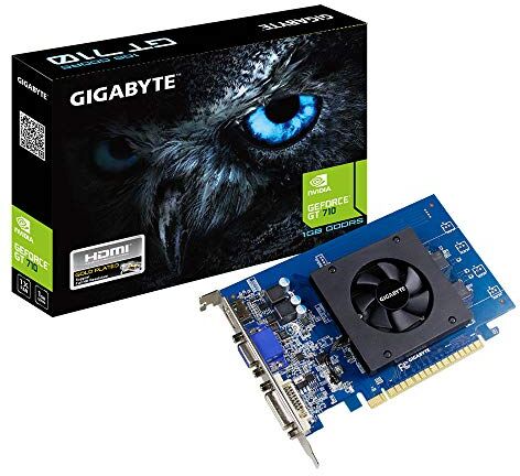 GV-N710D5-1GI Gigabyte GeForce GT grafikkort (1 GB GDDR5 NVIDIA grafikkort – GeForce GT 710, 710 gv-n710d5-1 GI 4096 x 2160 pixlar; 954 MHz; 4096 x 2160 pixlar, 1 GB)