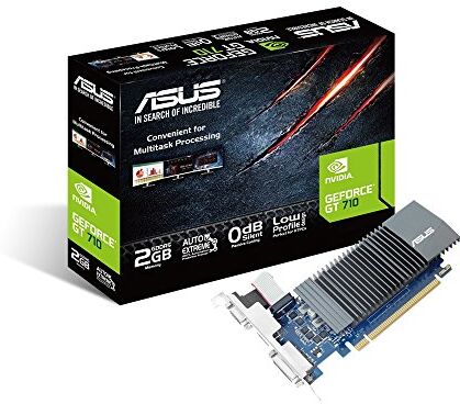 B991Y41 ASUS NVIDIA GeForce GT 710 Silent grafikkort (2 GB DDR5 minne, 0 dB kylning, DVI, VGA, HDMI) B991Y41 ASUS NVIDIA GeForce GT 710 Silent grafikkort (2 GB DDR5 minne, 0 dB kylning, DVI, VGA, HDMI)
