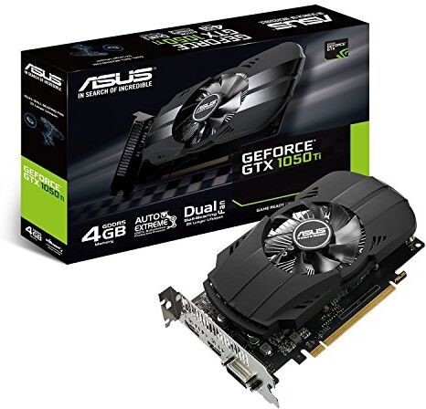 B990A95 Asus PH-GTX1050TI-4G Nvidia GeForce grafikkort (PCIe 3.0, 4 GB DDR5-minne, HDMI, DVI, DisplayPort) B990A95 Asus PH-GTX1050TI-4G Nvidia GeForce grafikkort (PCIe 3.0, 4 GB DDR5-minne, HDMI, DVI, DisplayPort)